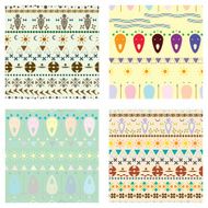 set of colored tribal pattern