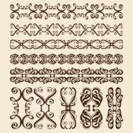 Set of perfect calligraphic vector brush N2