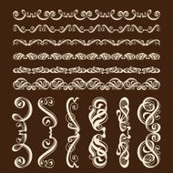 Set of perfect calligraphic vector brush N3