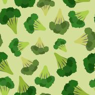 Broccoli seamless pattern Green broccoli von vector vegetable