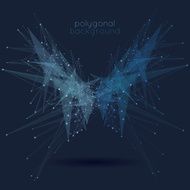 Abstract low poly geometric technology vector background with connection structure