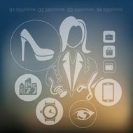 shopping infographic with unfocused background N31