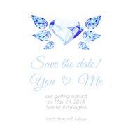 Blue diamond with wings watercolor vector design background
