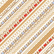 Colorful golden chains background