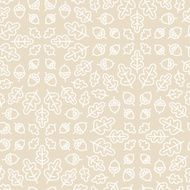 Seamless botanical pattern with oak leaves and acorn