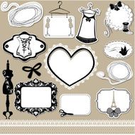 Set of frames symbols tools and accessories