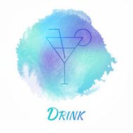 Drink Alcohol Cocktail Vector Watercolor Concept