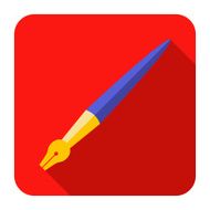 icons of art pen ink in the flat design N2