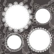 Set of round lacy doilies N3