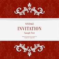 Vector Red Floral 3d Christmas and Invitation Cards Background