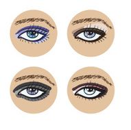 Set of vector beautiful female eyes