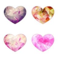 Set of hearts with geometric pattern