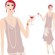 Retro young beautiful girl of 1920s style