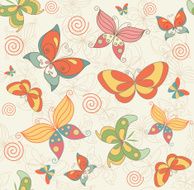 Seamless Summer Background with Butterflies