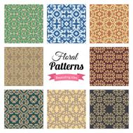 Abstract seamless floral patterns set N2