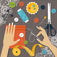 Sewing Flat vector illustration