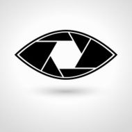 Shutter eye conceptual flat abstract vector icon N5