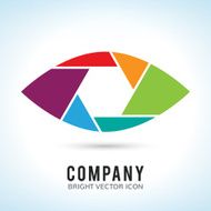 Shutter eye conceptual flat abstract vector icon N7