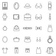 Dressing line icons on white background
