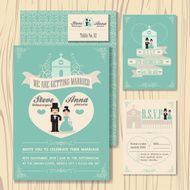 Vintage soft green theme wedding invitation