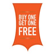 Buy One Get Free banner design white background