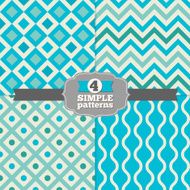Set of Chevron Diamond and Wave Holiday Seamless Patterns