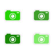 assembly realistic sticker design on paper camera N3