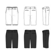 Simple outline drawing of a men&#039;s blank shorts