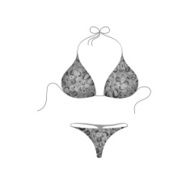Bikini suit in black and white military design
