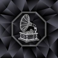 vintage background with gramophone