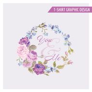 Floral Shabby Chic Graphic Design - for t-shirt fashion prints N5