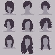 Vector Set of Female Hairdress N2