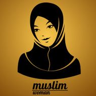 beautiful face of arabic muslim woman vector illustration N2
