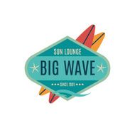 Vector Retro Style Surfing Labels Logos N2