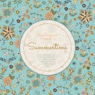 Floral vector background with label