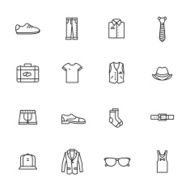 Vector set of clothes icons