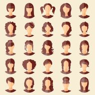 Vector set of stylish girls in modern flat design