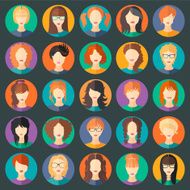 Vector set of stylish girls in modern flat design N2