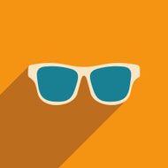 Flat with shadow icon and mobile applacation glasses N4