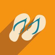 Flat with shadow icon and mobile applacation flip flops