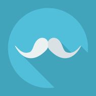 Flat modern design with shadow icon mustache N86