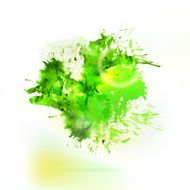 Abstract green watercolor splash element