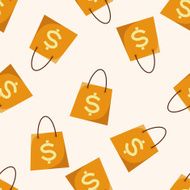 shopping bag cartoon seamless pattern background N2