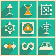Flat with shadow concept and mobile application symbols N2