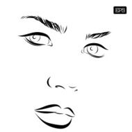 Woman vector portrait on a background N11