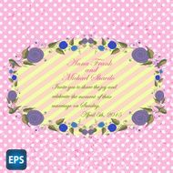 Wedding invitation with flowers for your design Vector