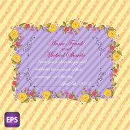 Wedding invitation with flowers for your design Vector N2