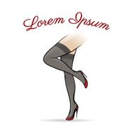 Woman legs in stockings vintage style