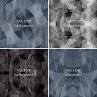 Black background set abstract polygon triangle