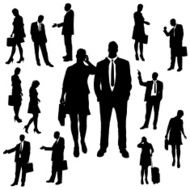 Vector silhouette of business people N7